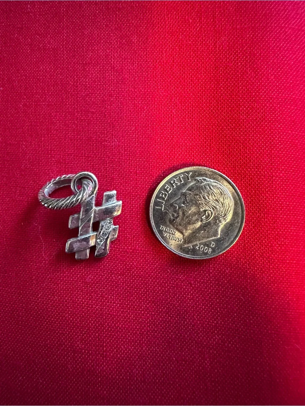 Brighton Silver Hashtag Charm on Rope Loop